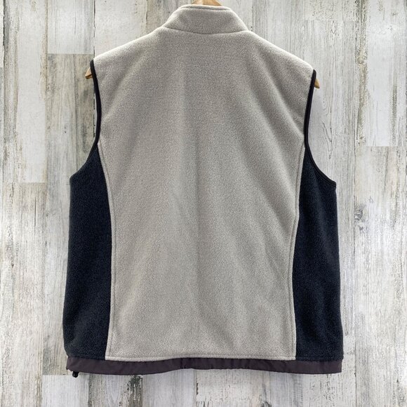 Lands' End Sweater Fleece Vest Womens Large 14-16 Cream Gray Full Zip Pockets - Picture 6 of 13